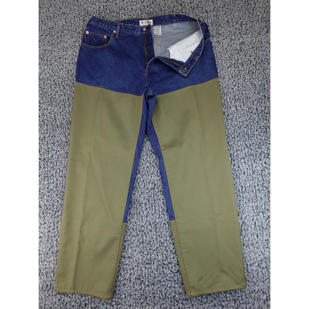 Columbia Sportswear Mens 38x30 Denim Brush Pants Olive Canvas Field Hunting Blue